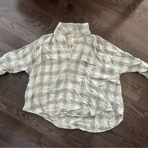 American Eagle Outfitters Light Green Plaid Shirt —washed and not worn